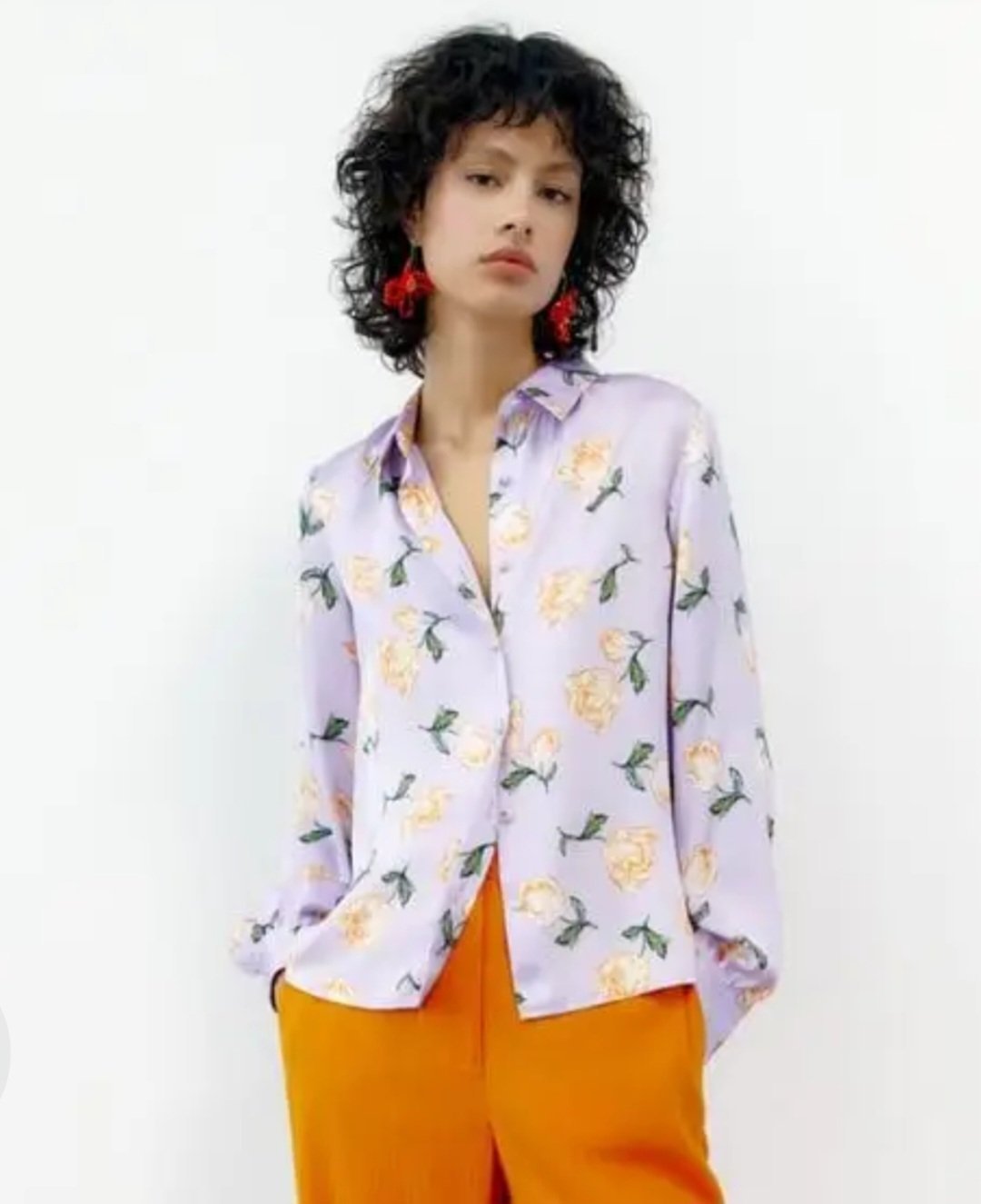 Chemise satin zara 