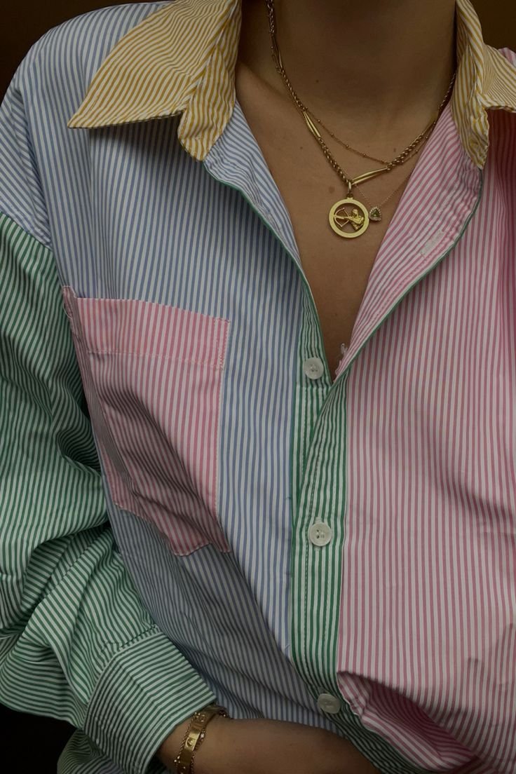 Chemise riyé multicolore 
