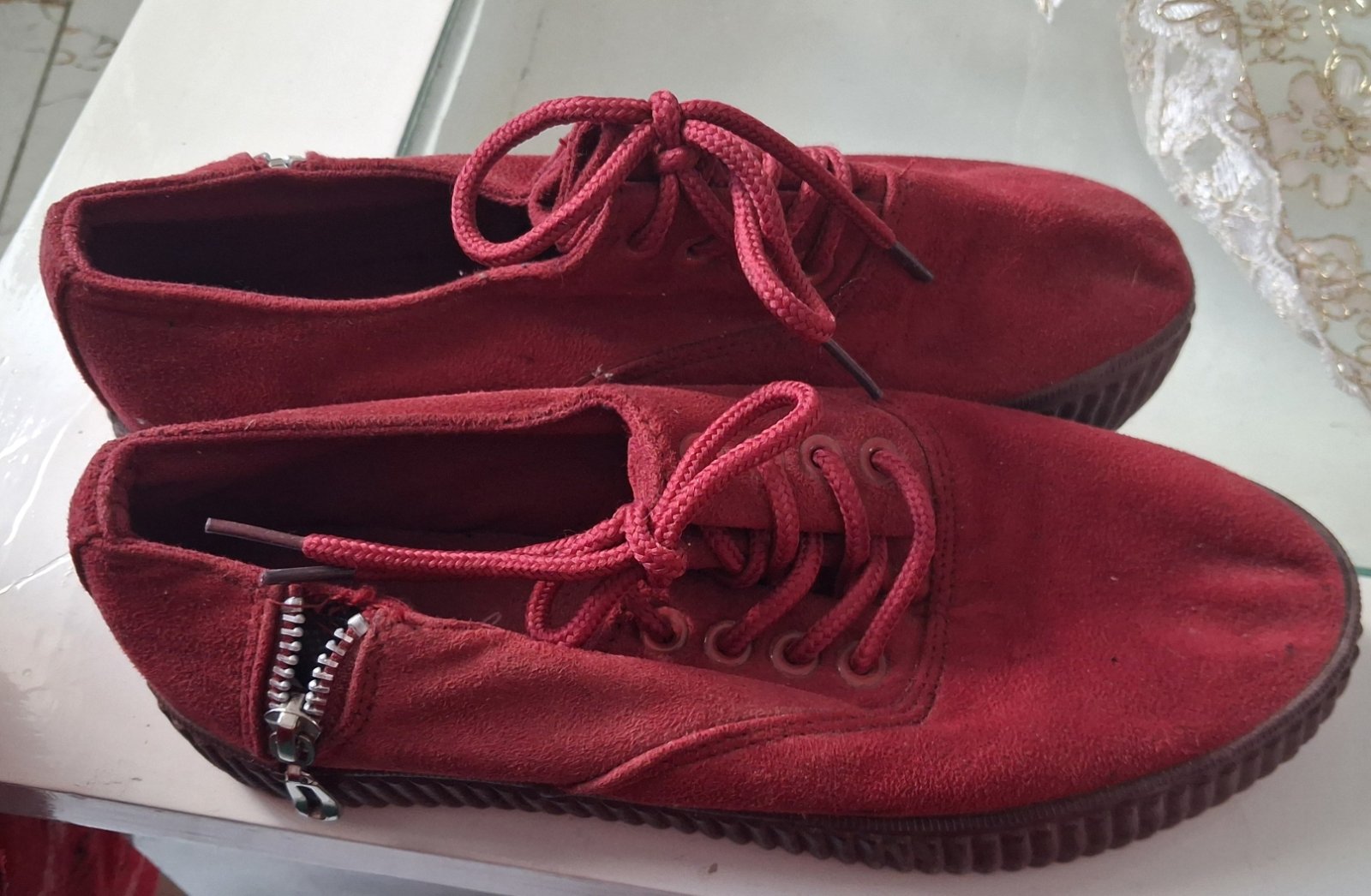 Chaussure femme rouge _ sport chic
