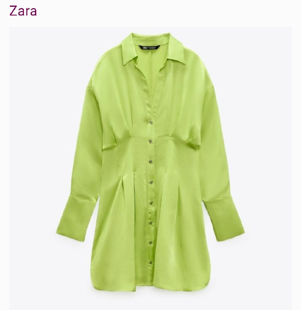Robe Zara Satinée verte