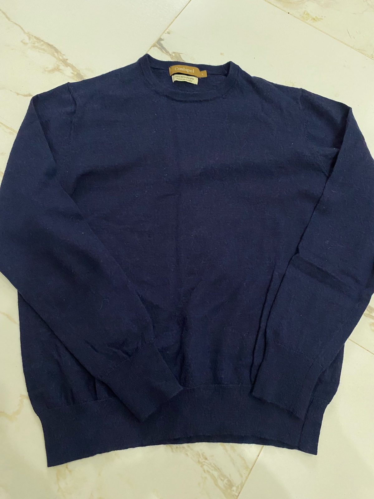 Pull bleu marine col rond Conbipel