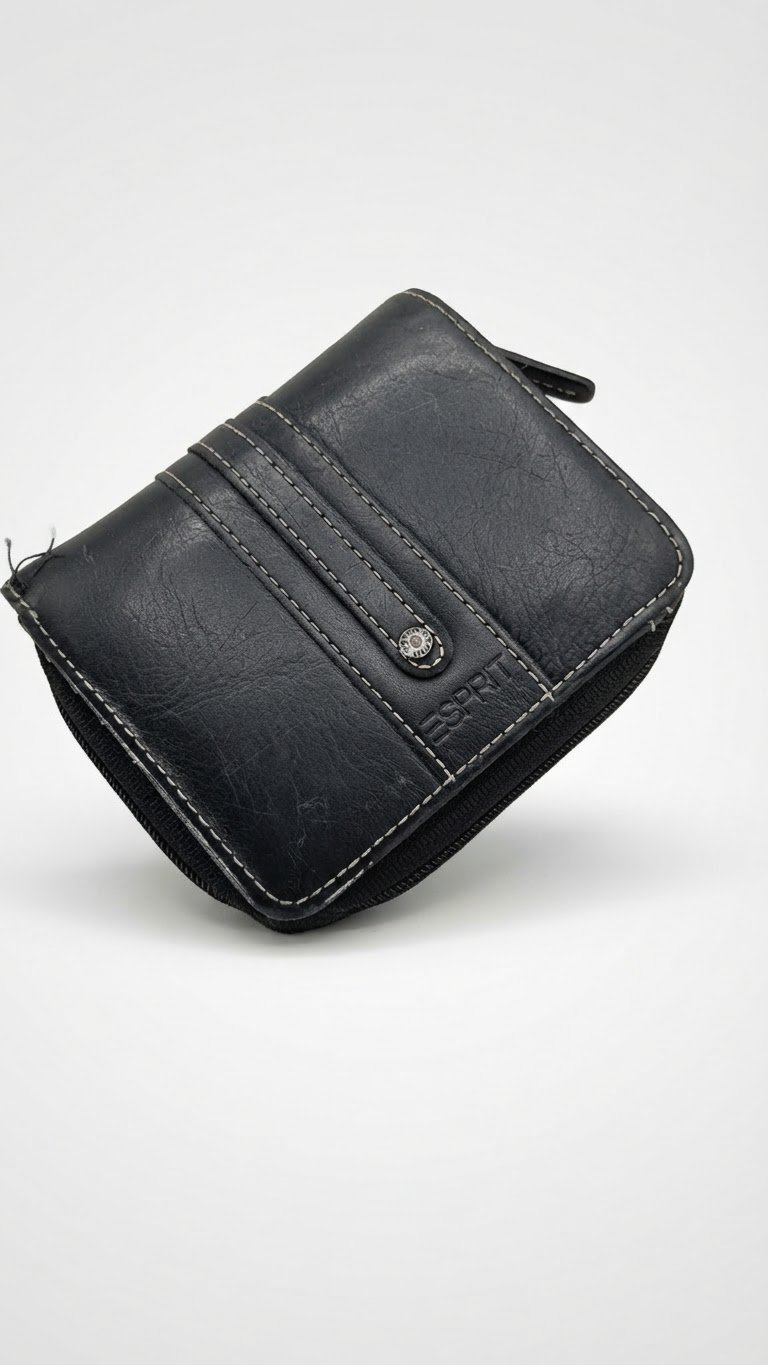 Portefeuille cuir noir Esprit 