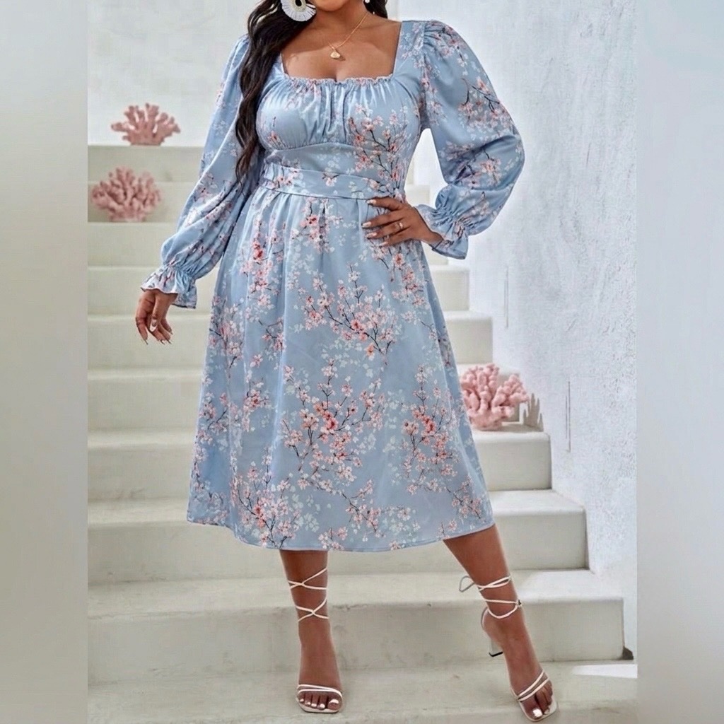 Robe mi-longue fleuri bl code promo SIXSEVEN twali b 14 dt profitezzzz 🤩🤩🤩🤩🤩