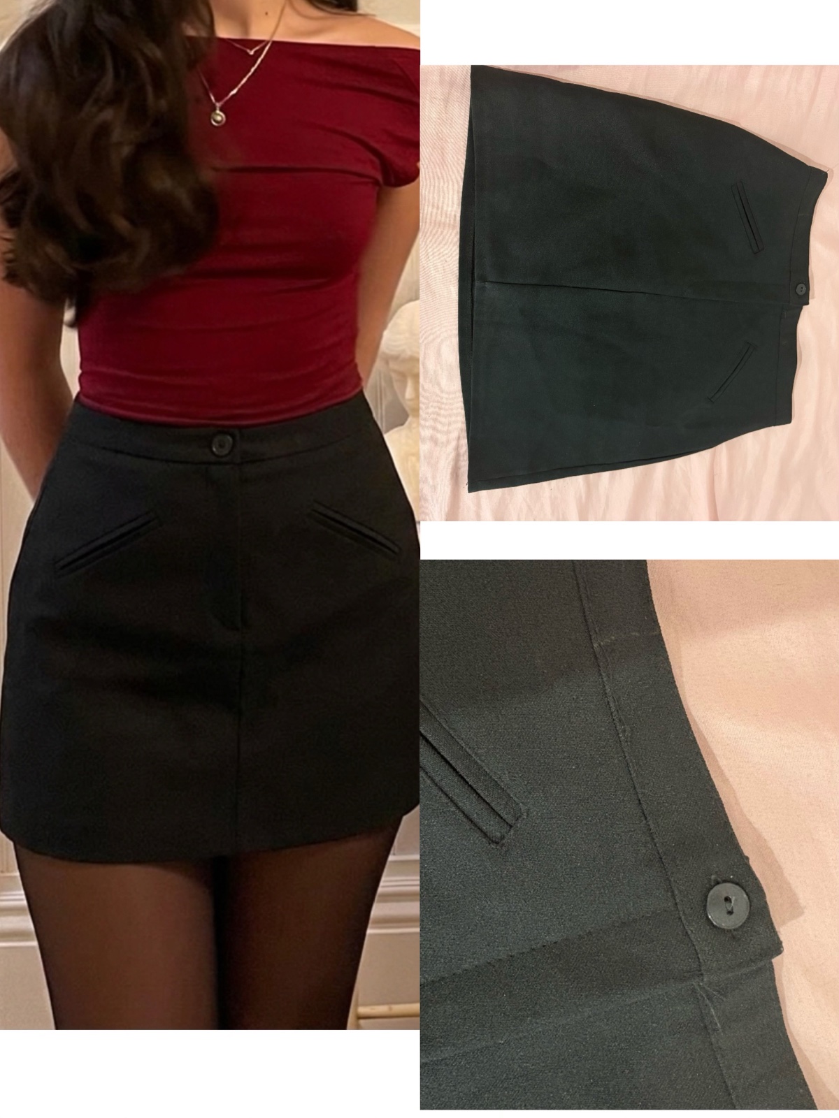 Mini jupe noire coupe droite et chic 