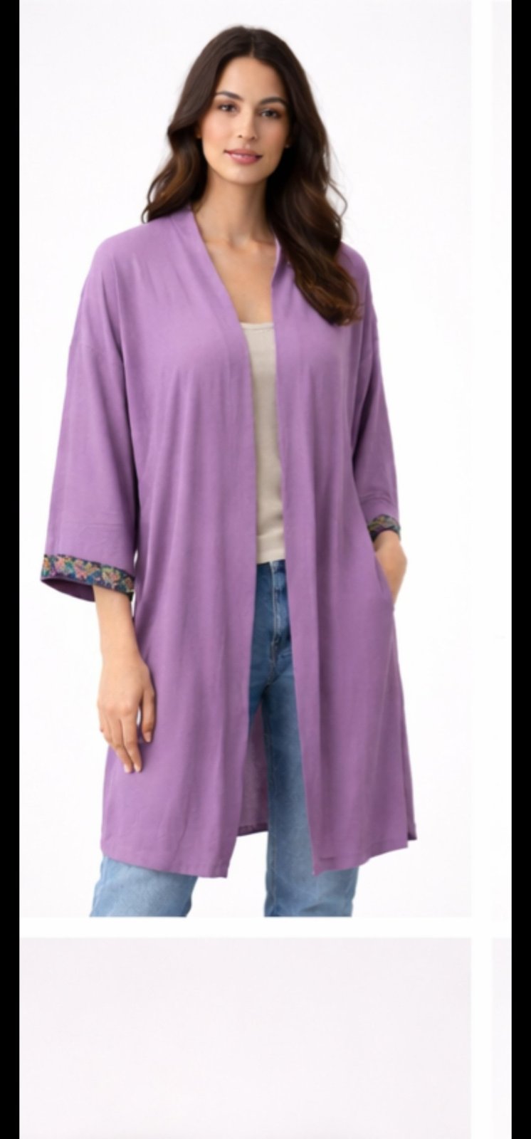 Kimono long élégant – Modest fashion, disponible en rose et violet