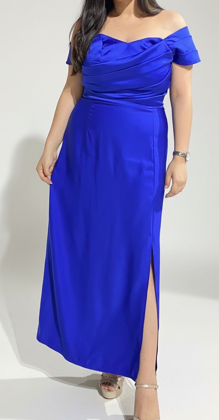Robe de soirée chic – Bleu électrique – Portée seulement 4 fois