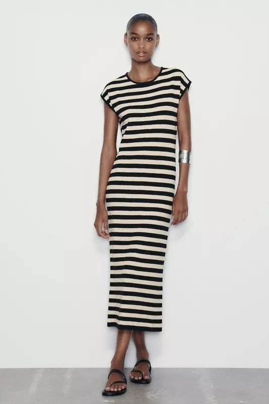 Zara striped knit dress