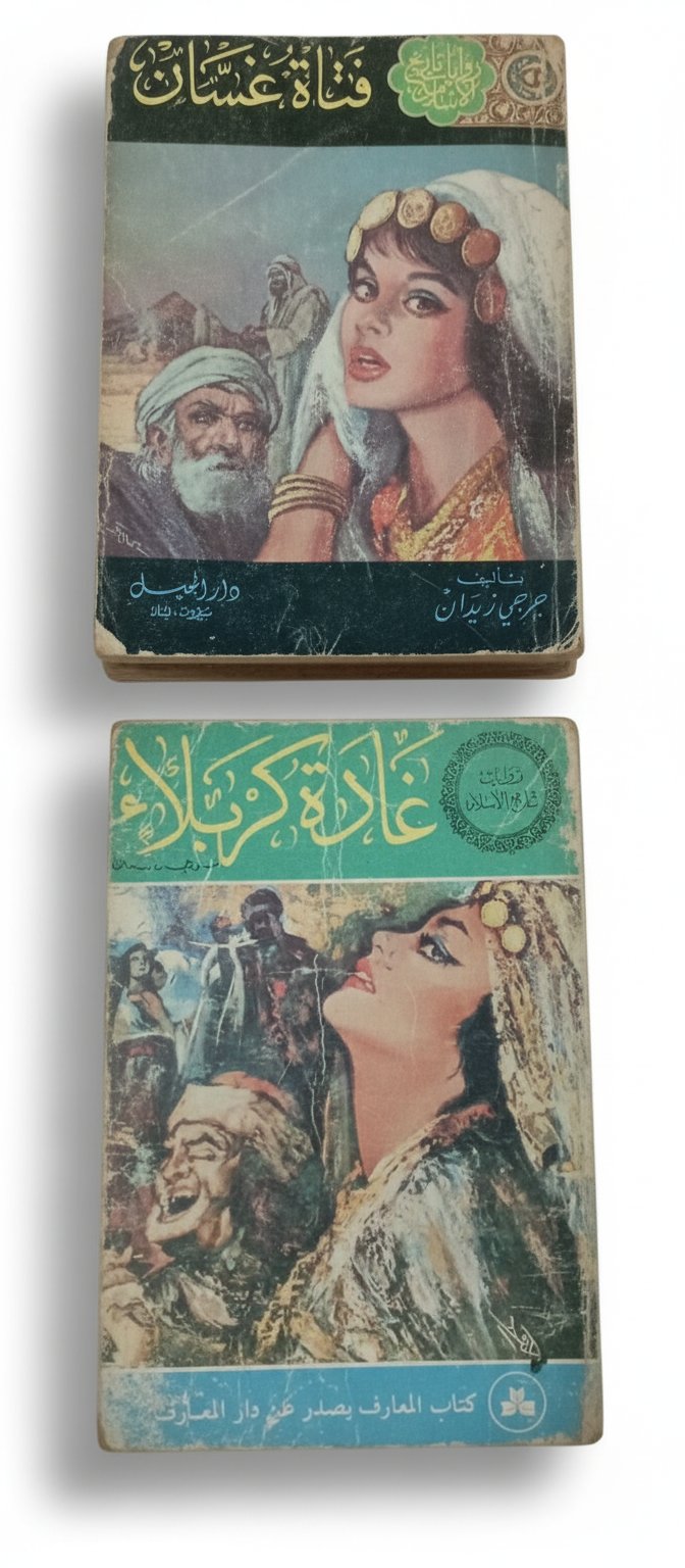 روايتي فتاة غسان و غادة كربلاء لجرجي زيدان. نسخ قديمة و نادرة