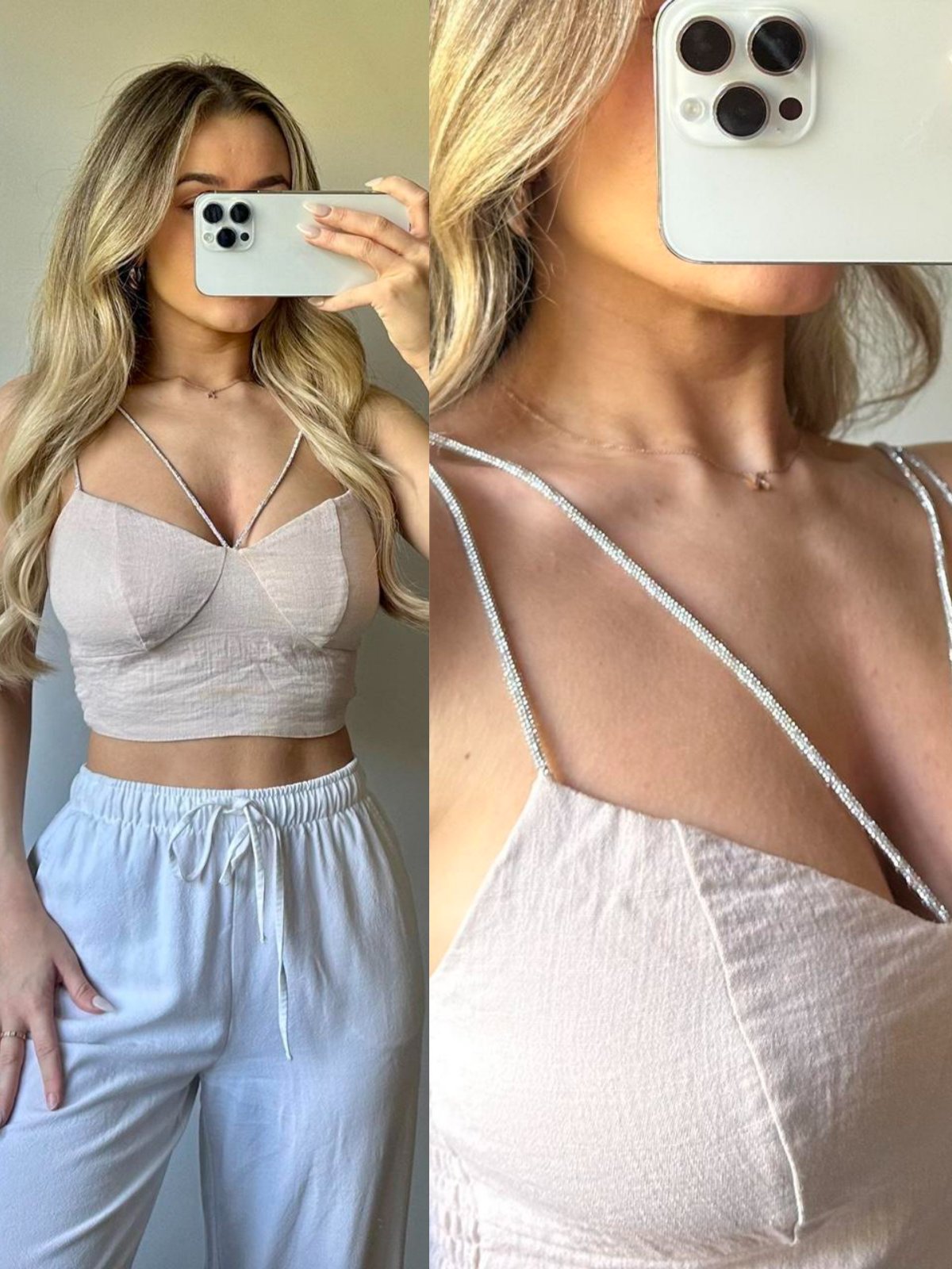 Haut brassière avec bretelles en cristal ticket de taille enlevé taille 46 un peu plus  forte poitrine 