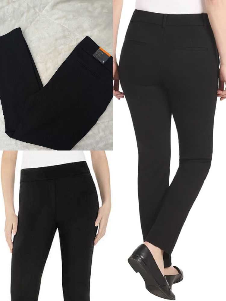 Pantalon extensible Dalia pour femme, coupe ajustée et confortable noir 