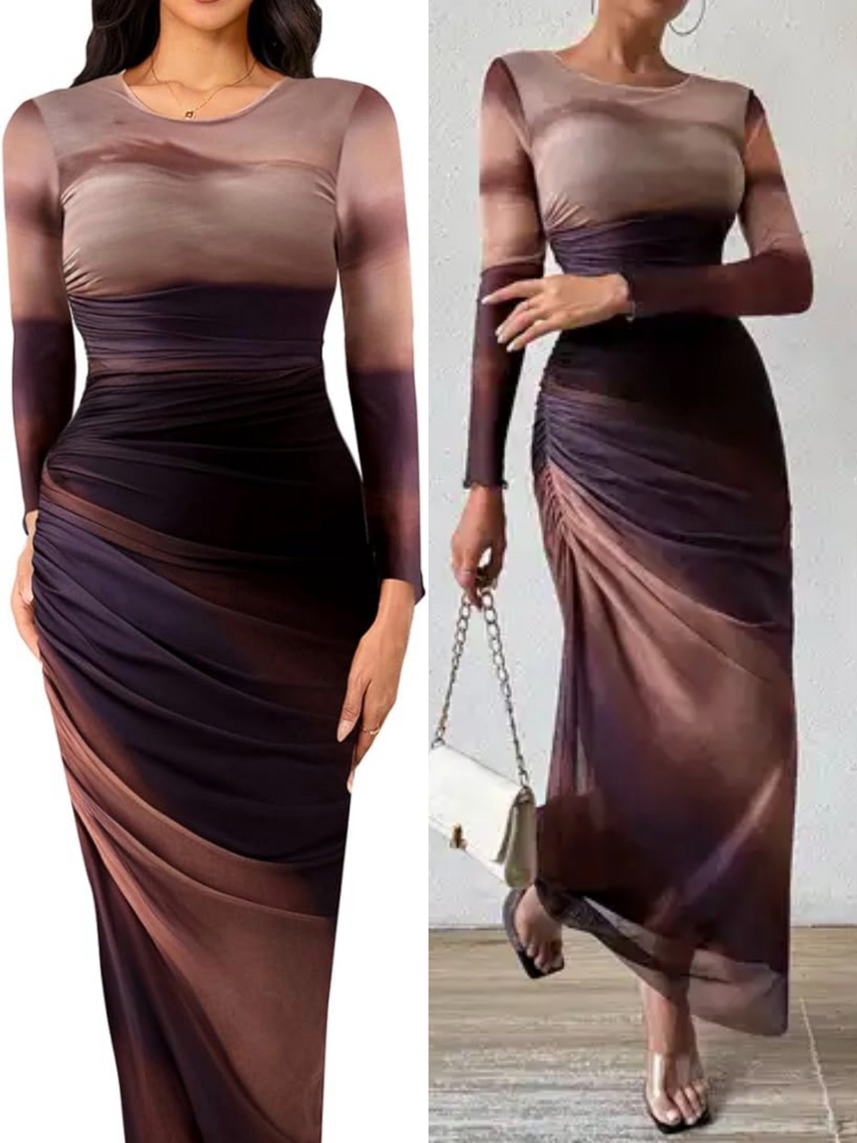 Robe moulante tendance tie dye 