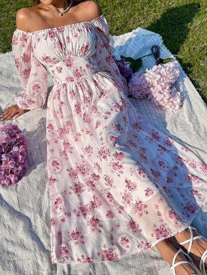 Robe midi manches bouffante taille M imprimé 