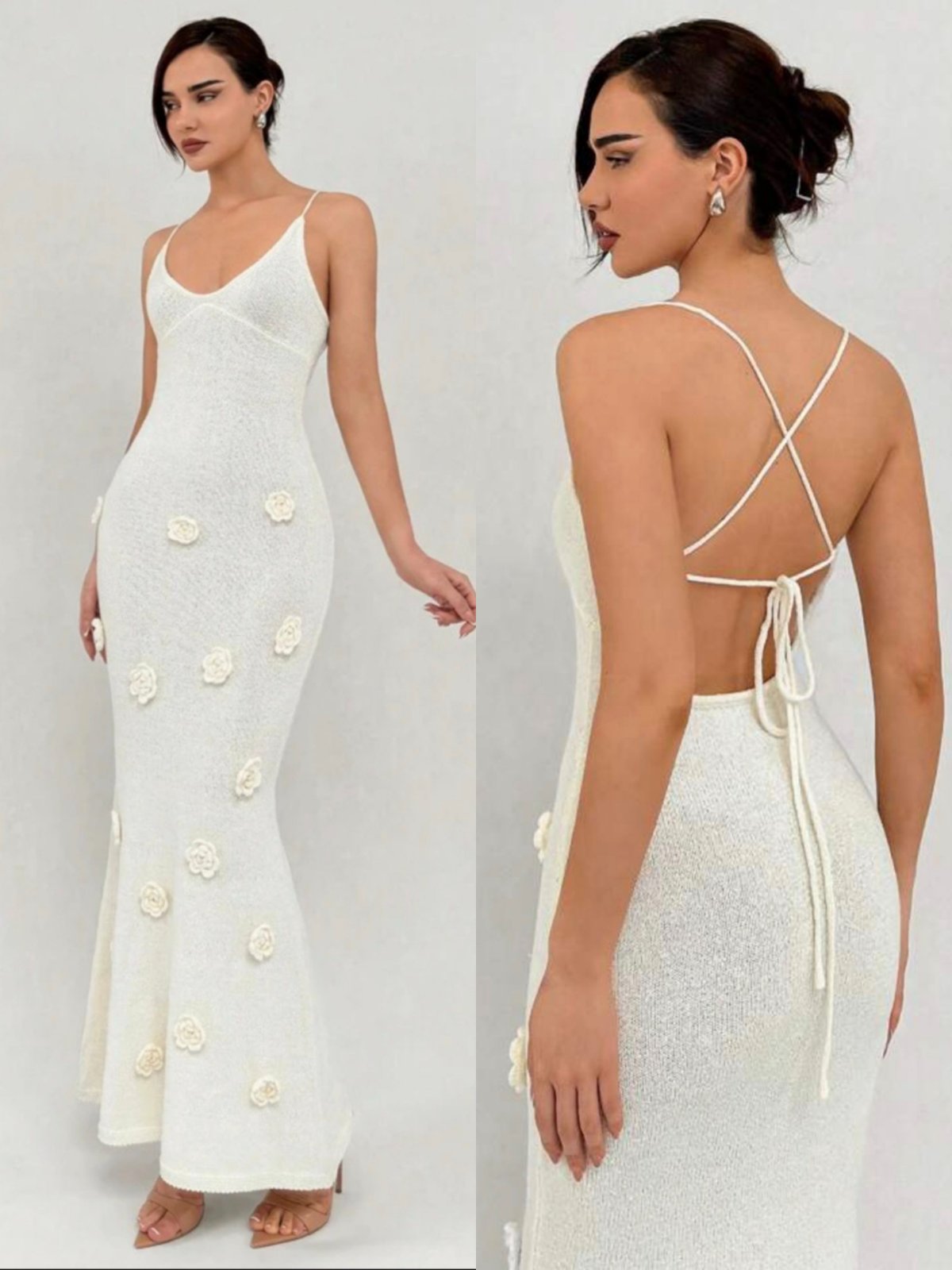 Robe moulante a fleurs 3D  taille L