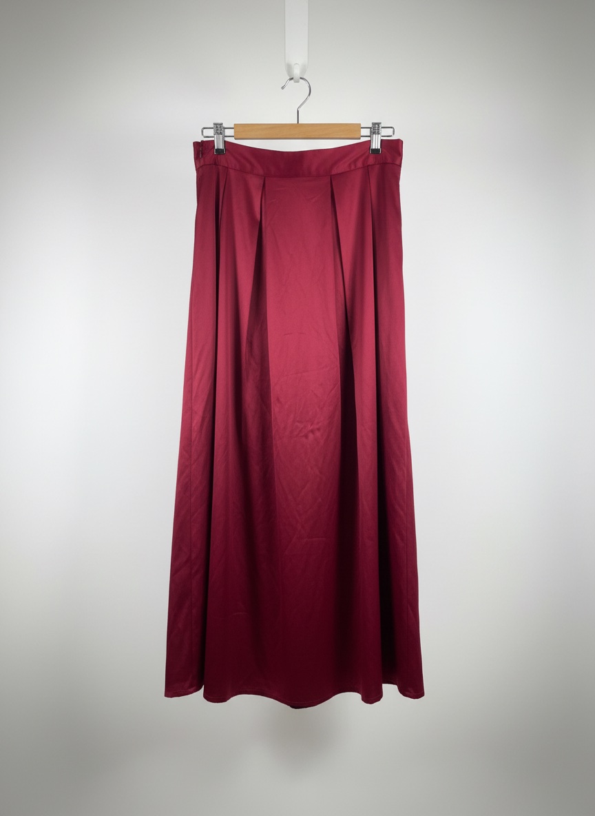 Jupe rouge effet satiné