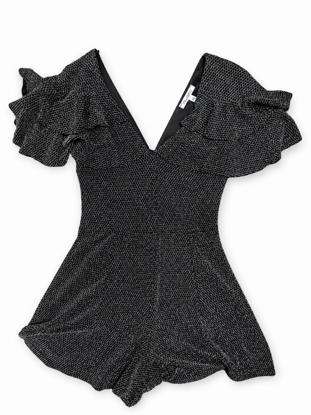 Combi-short noir pailleté à volants