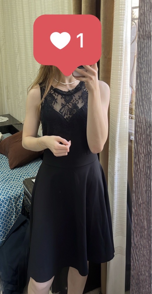 Robe PIAZZA ITALIA noire avec detail dentelle