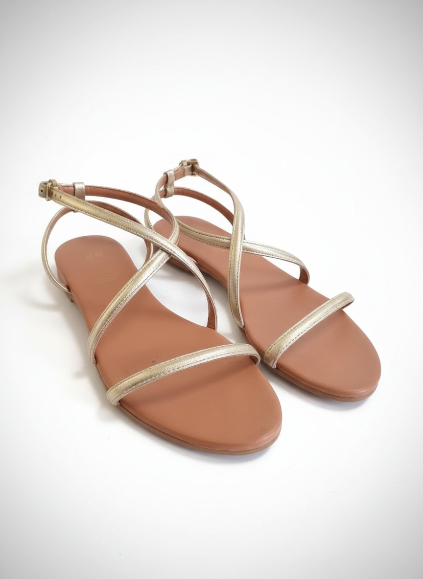 Sandale  h&m doré  plat
