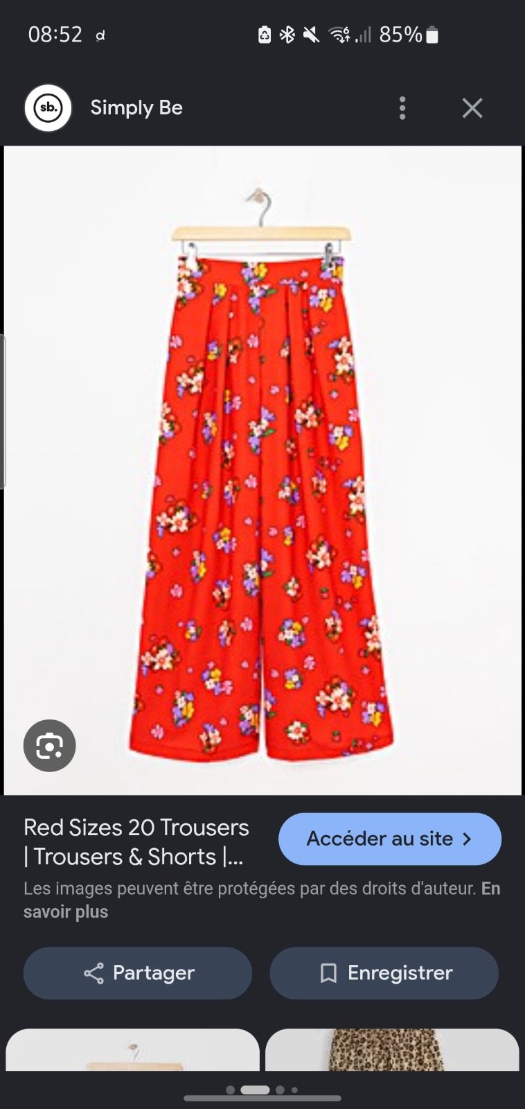 Pantalon large motif folral