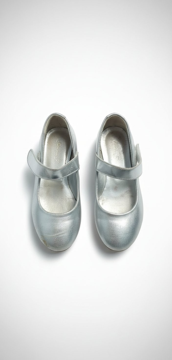 Chaussures ballerines élégantes argentées fille