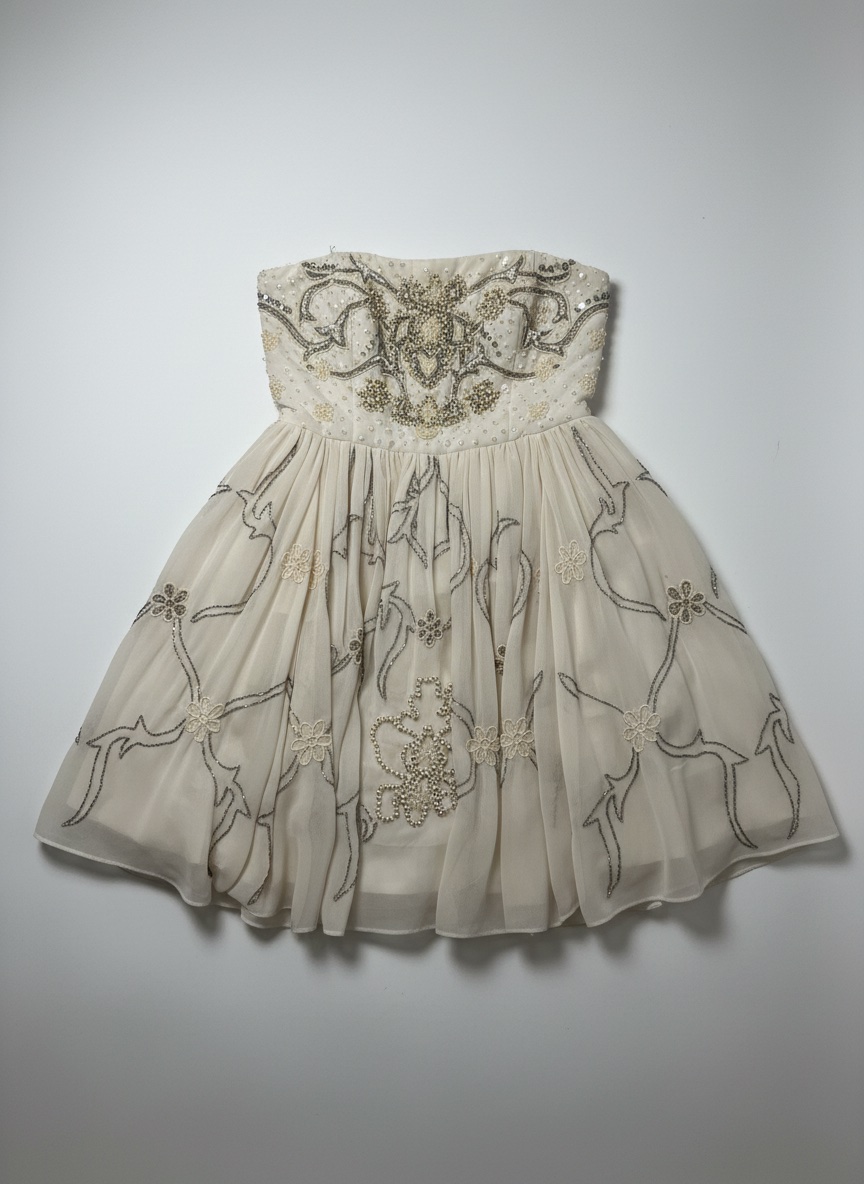 Robe en tulle et mousseline brodée