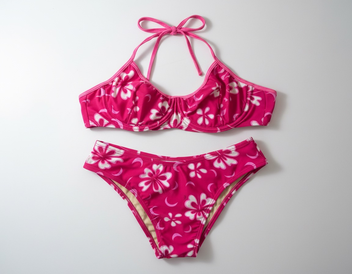 Maillot de bain rose fleuri 2 pièces 🌺