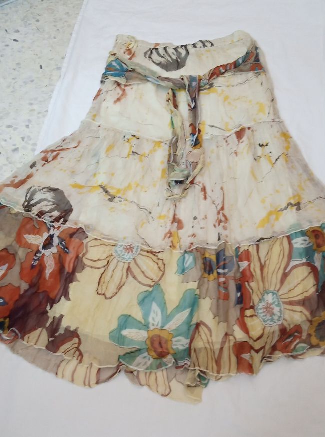 Jupe longue fleurie en mousline de soie ylebiss 38/40 de la marque joys  