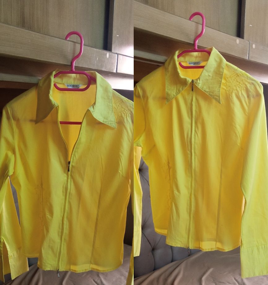 chemise femme jaune 