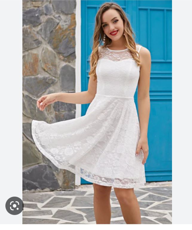robe dentelle courte   blanche taille xs/s 
