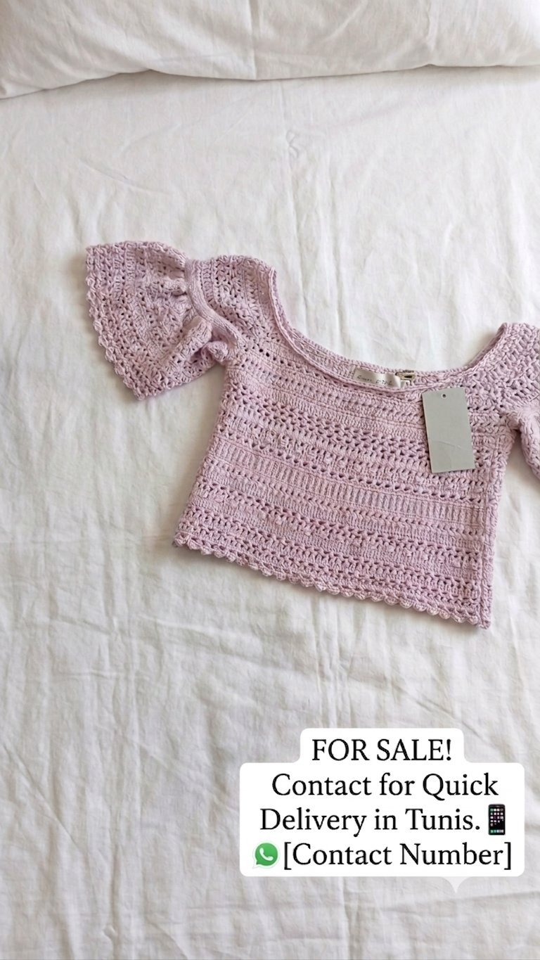 Top en crochet lilas - Neuf avec étiquette