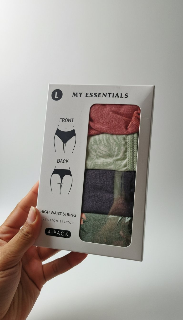 4 Pack de High Waist String 