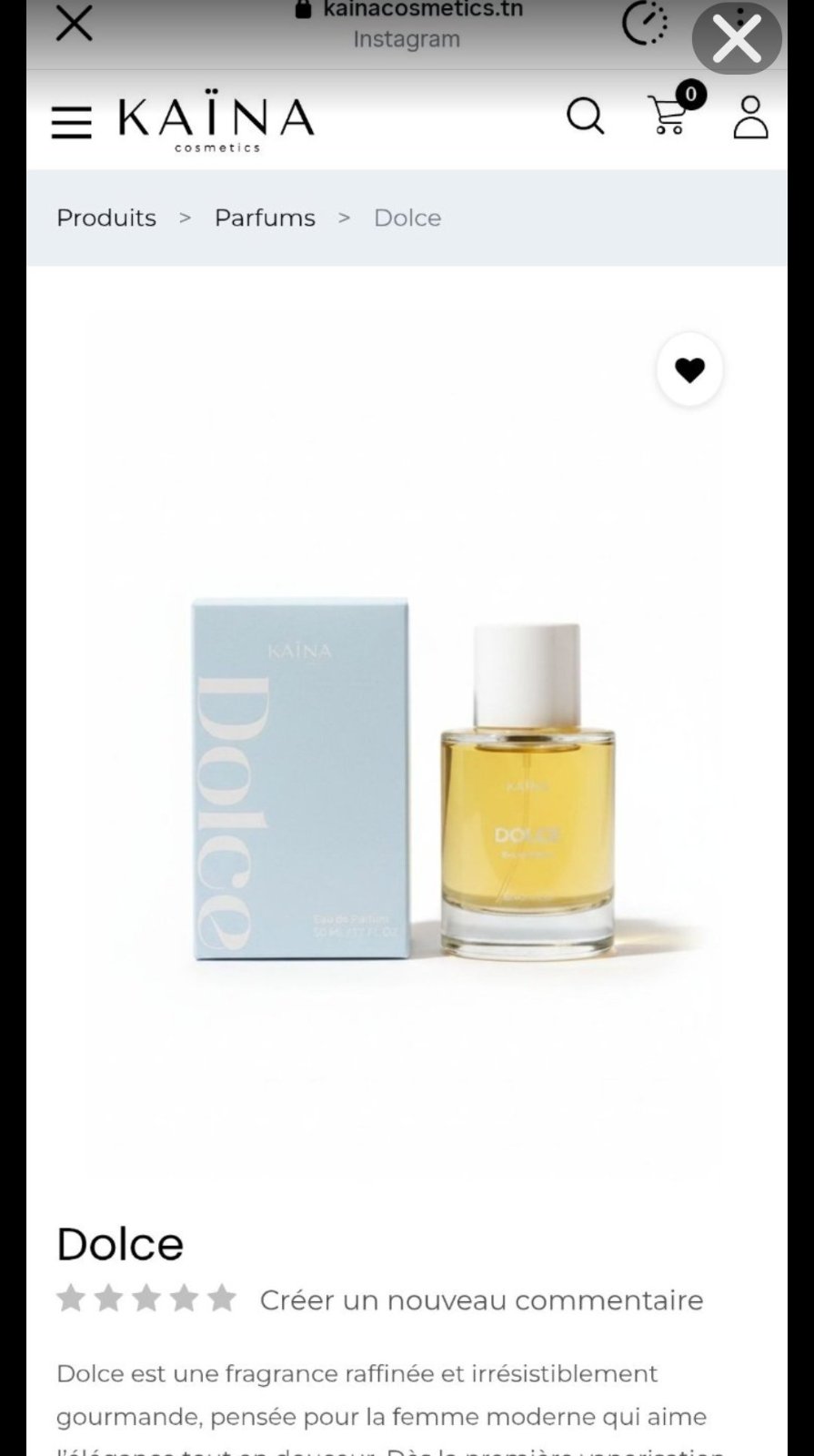 Eau de PARFUM DOLCE neuf 50ml 