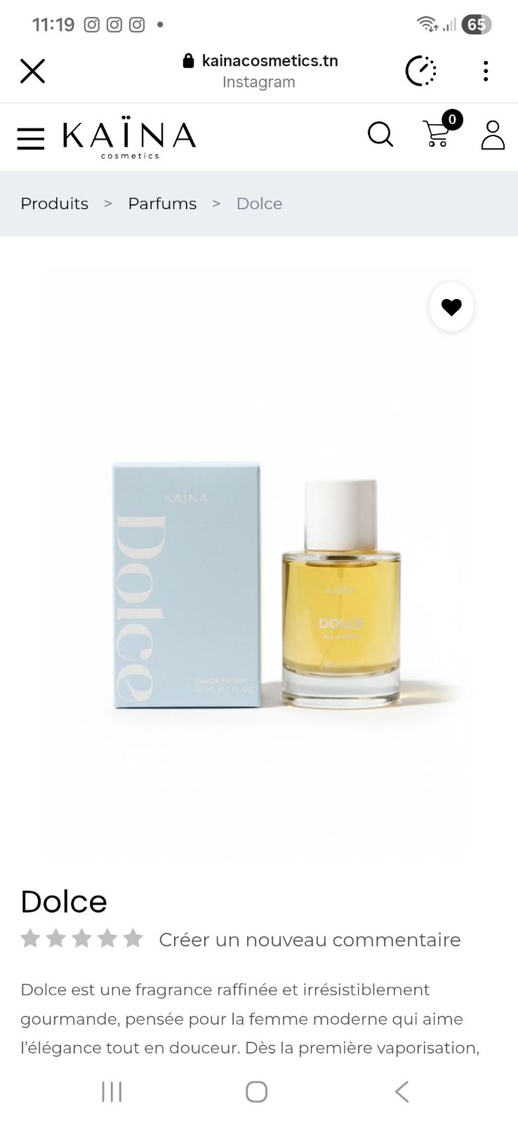 Eau de PARFUM DOLCE neuf 50ml 