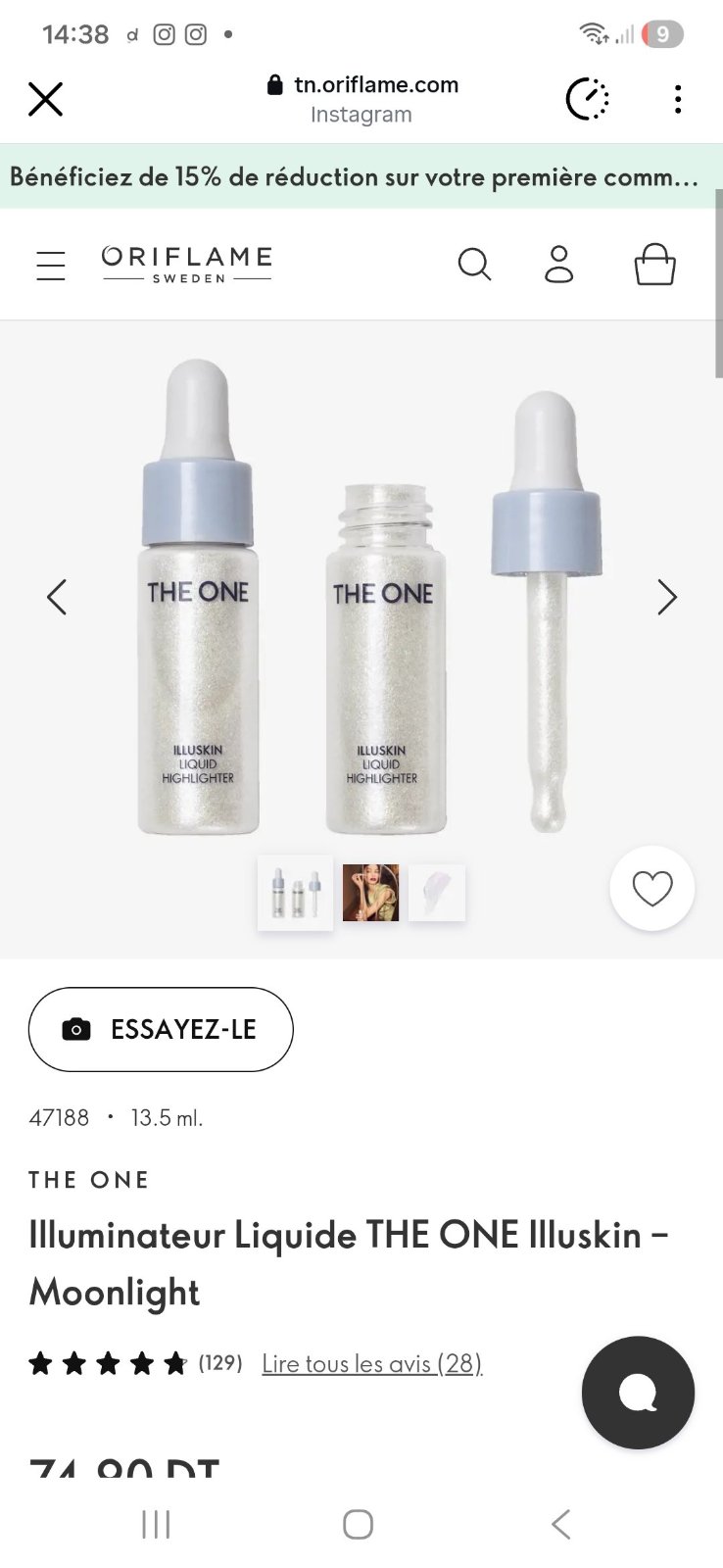 THE ONE Illuminateur Liquide THE ONE Illuskin – Moonlight neuf