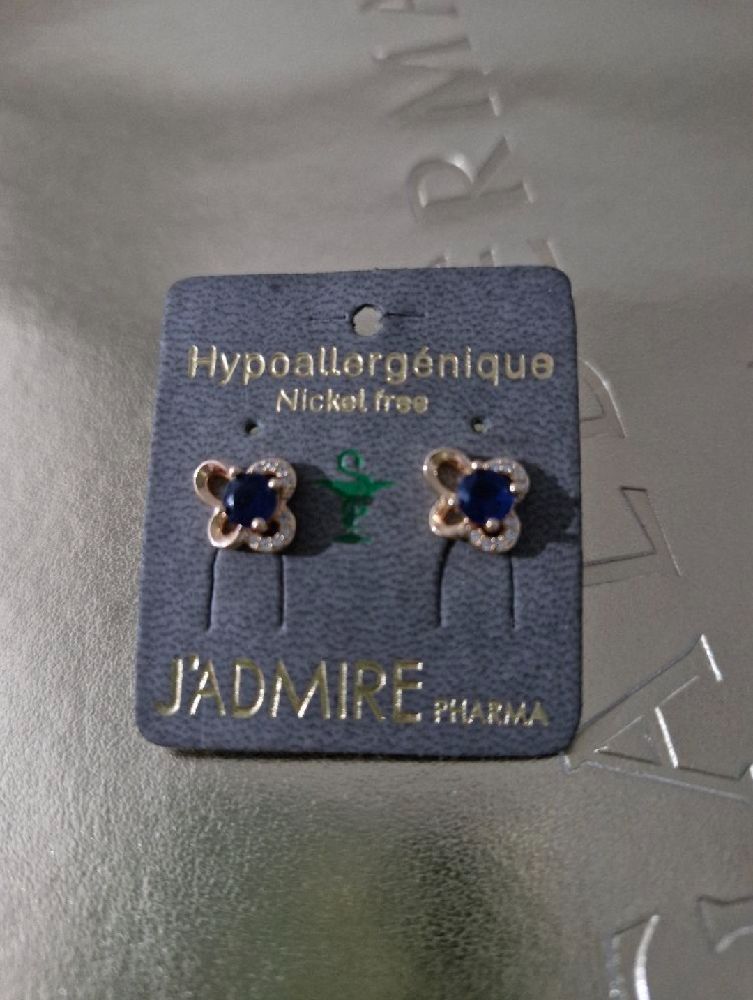 Boucles d'oreilles acier inoxydable j'admire  neuf avec étiquette 