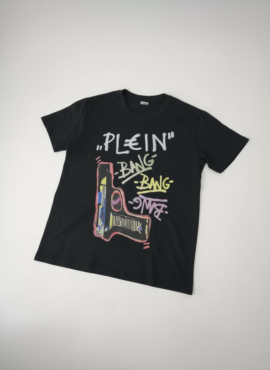 T-shirt Philipp Plein "Plein Gun" – Authentique & Strass 100% cotton