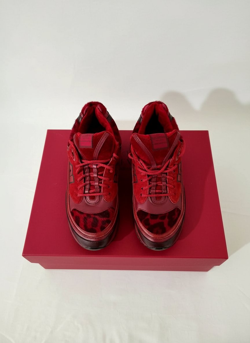 Baskets Valentino Garavani "Rouge Absolute" – Cuir, Daim et Velours – pointures 38.