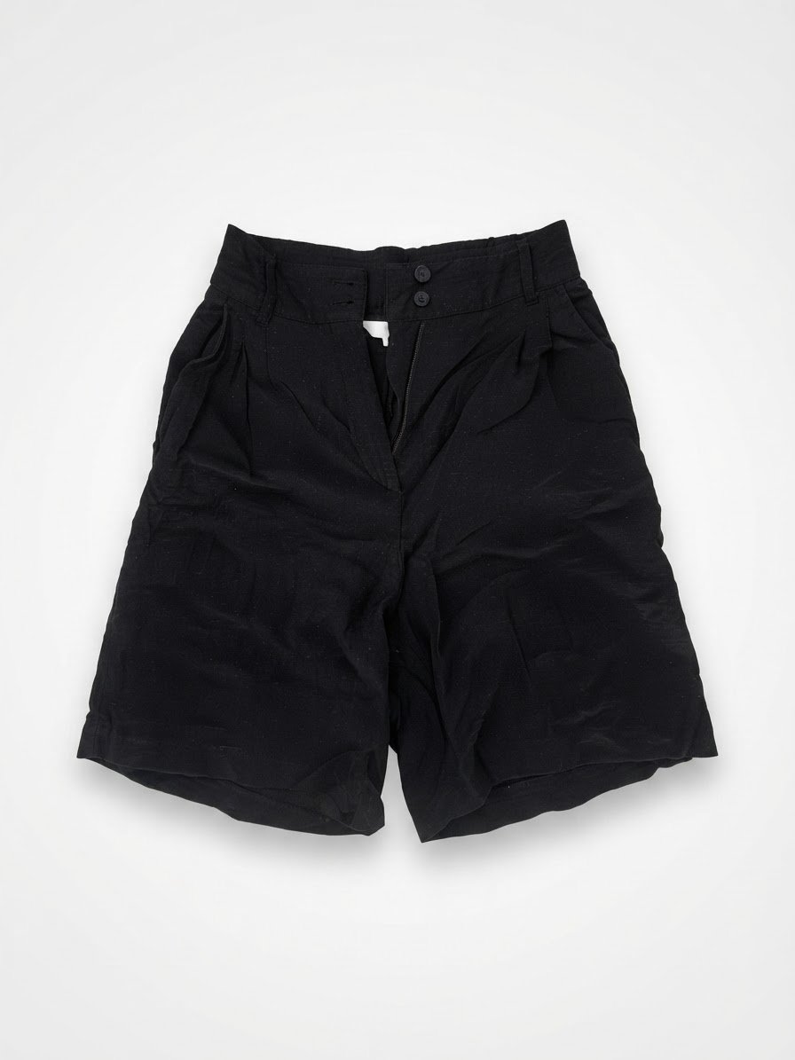 Short en lin noir 