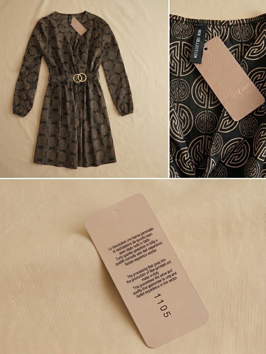 Robe Demi-Longue "Cristina Collection" - Neuf avec Étiquette 