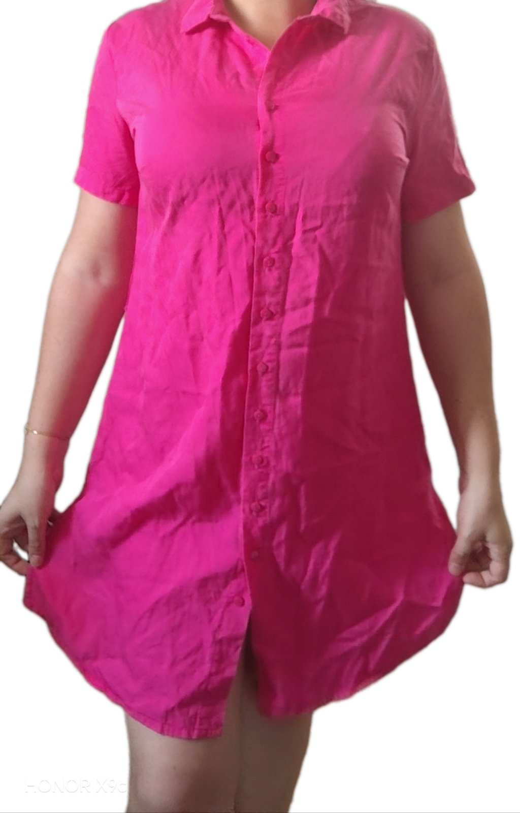 Robe Esmara rose fushia très  courte avec une fente