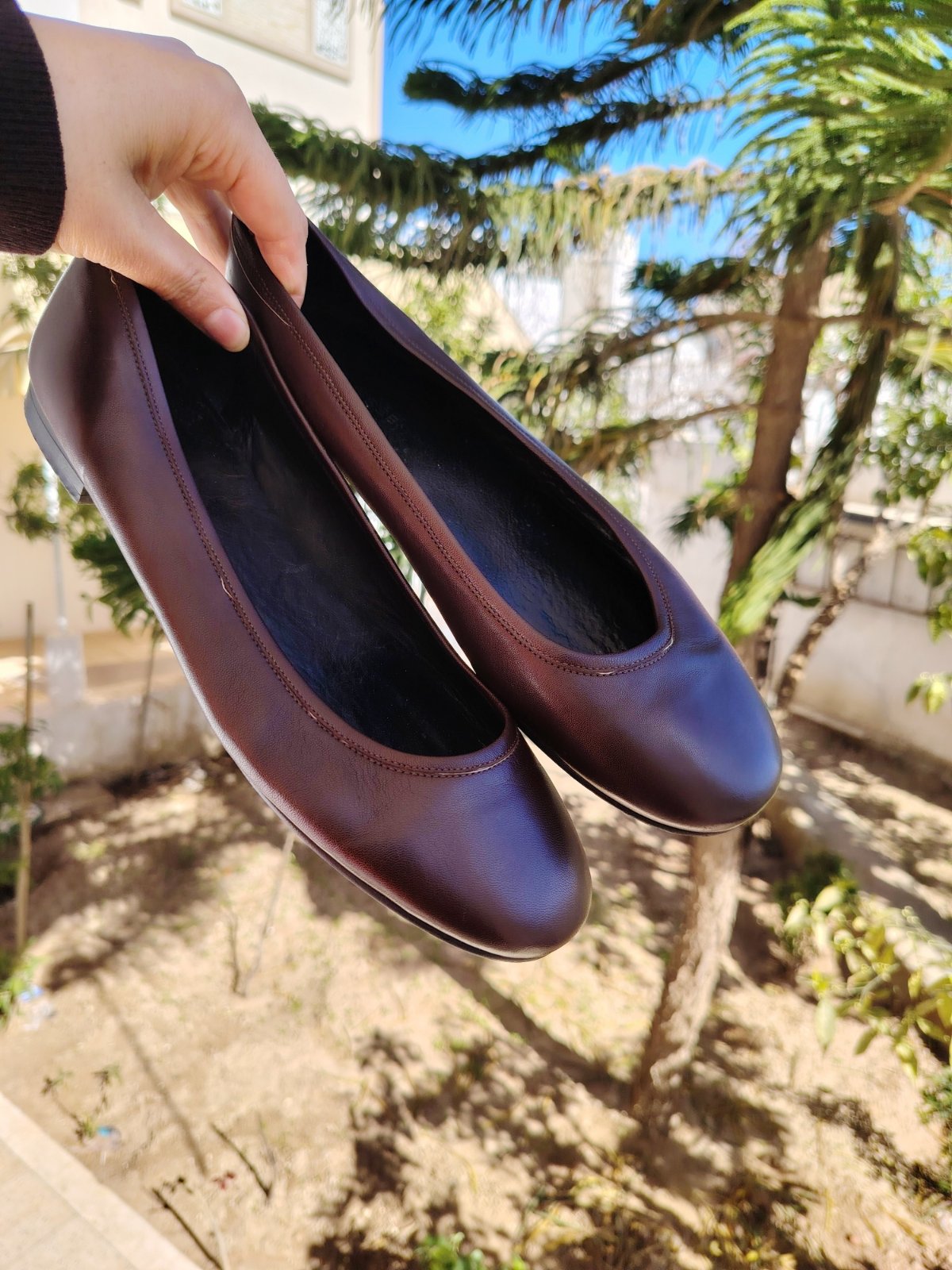 Ballerines En cuir marron
