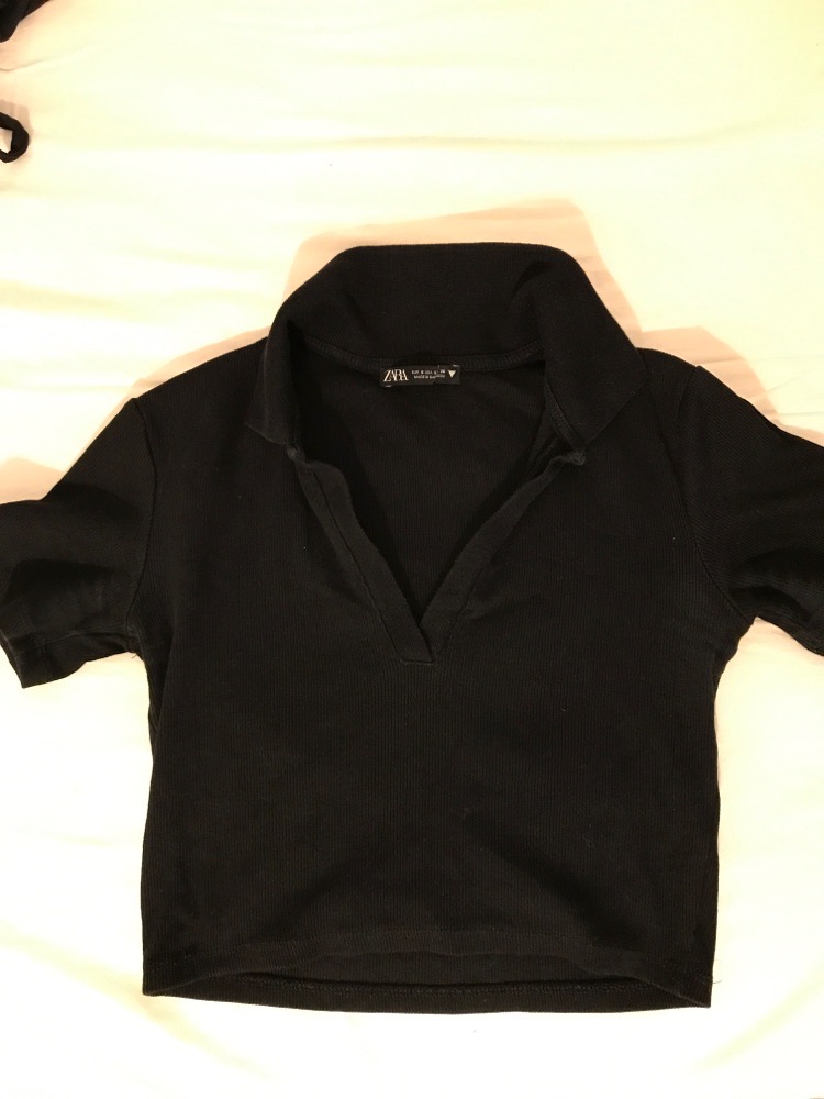Polo top noir zara