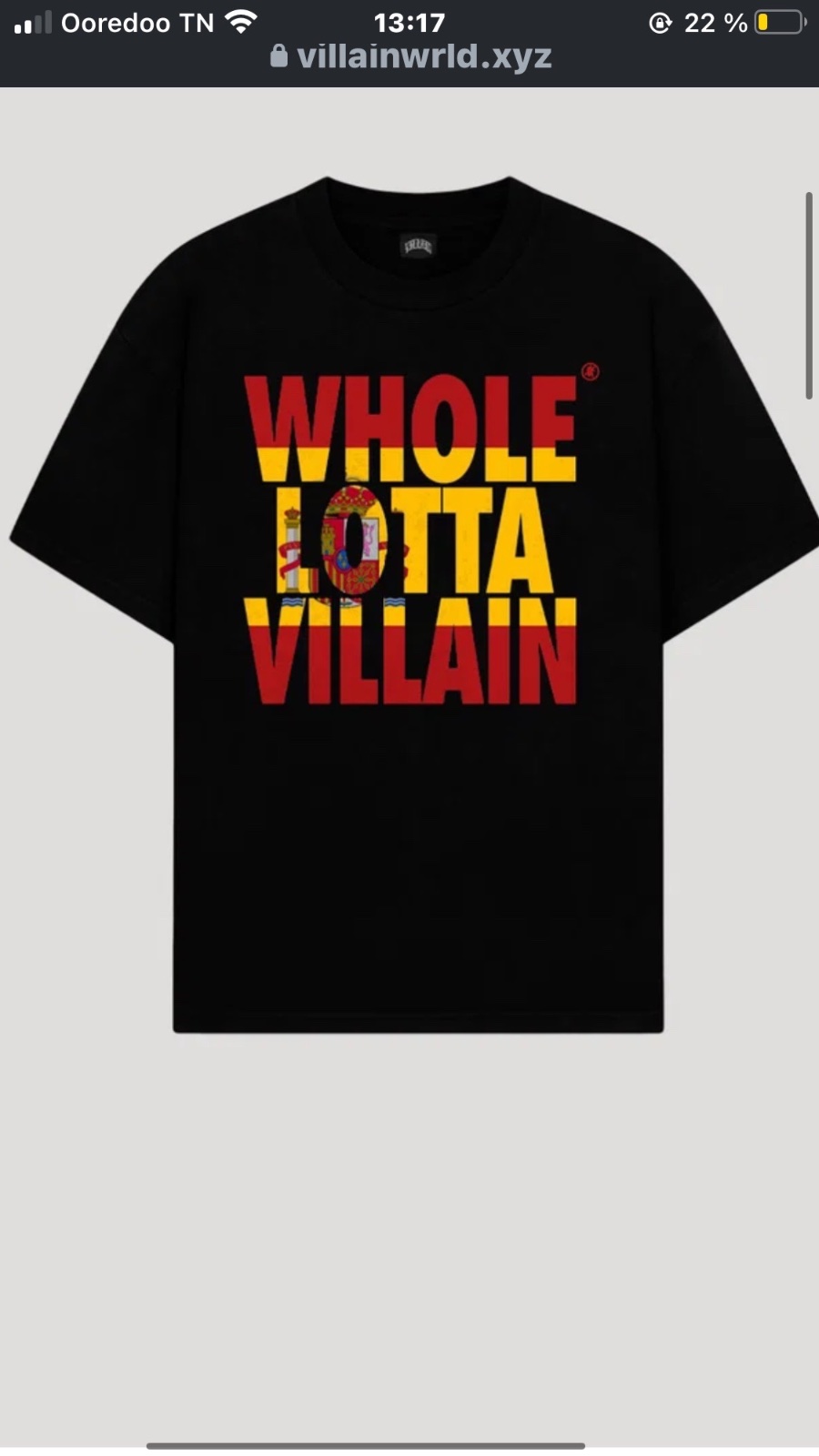 T-shirt noir oversized Villain Wrld - Taille S