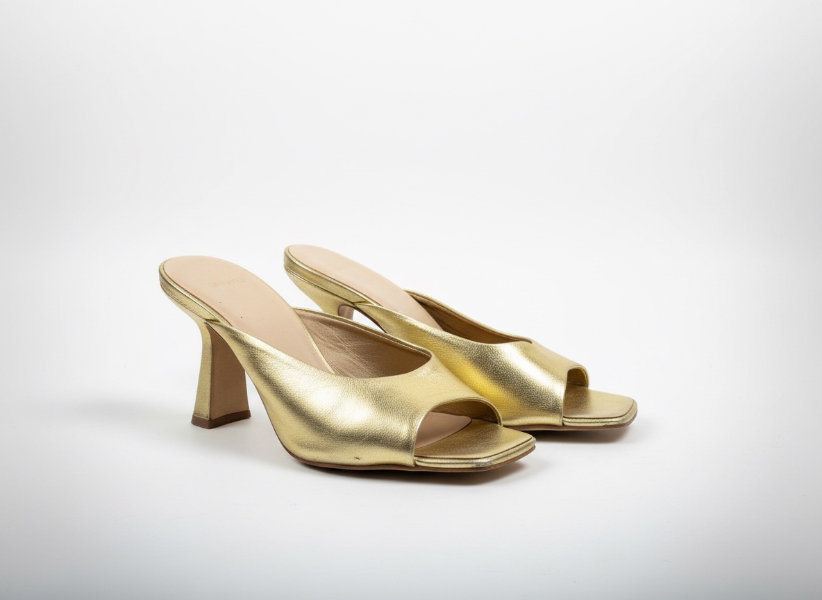 👡 👡 Mules à talons dorées