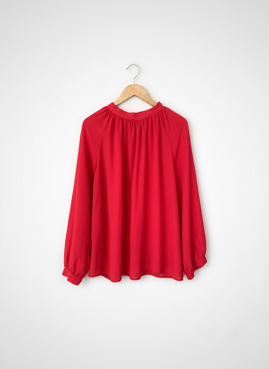     Chemisier rouge femme manches longues – Coupe fluide