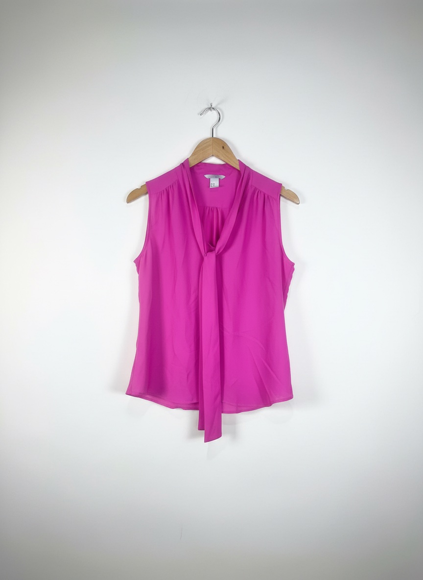 🩷 Haut H&M fuchsia à col lavallière – Taille M