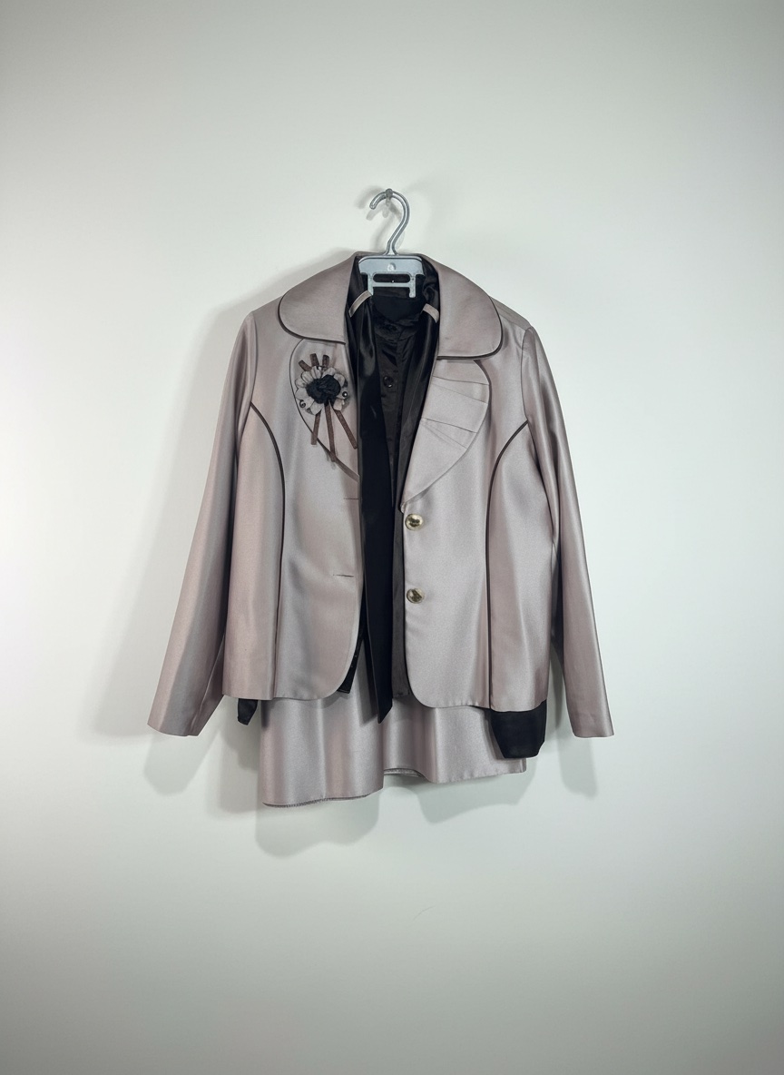✨ Ensemble chic satin – Jupe, veste & chemisier ✨