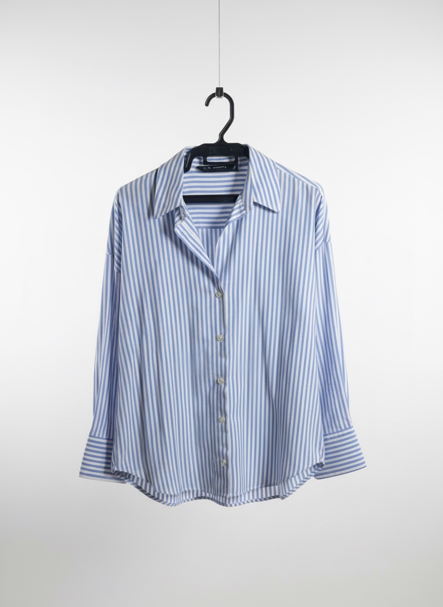 🩵 Chemise Rayée Bleu Ciel & Blanc – Élégance Intemporelle 🩵