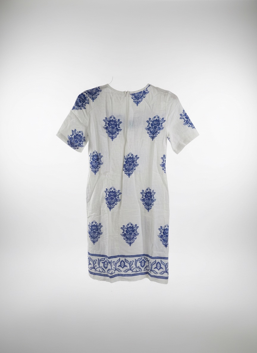 🦋 Robe en lin blanc & bleu style méditerranéen 💙