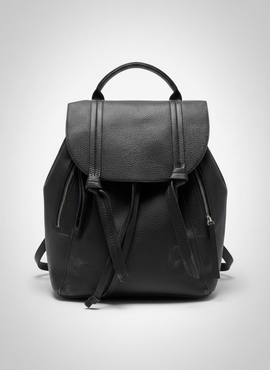 🎒 Sac à dos noir effet cuir – Chic & Pratique