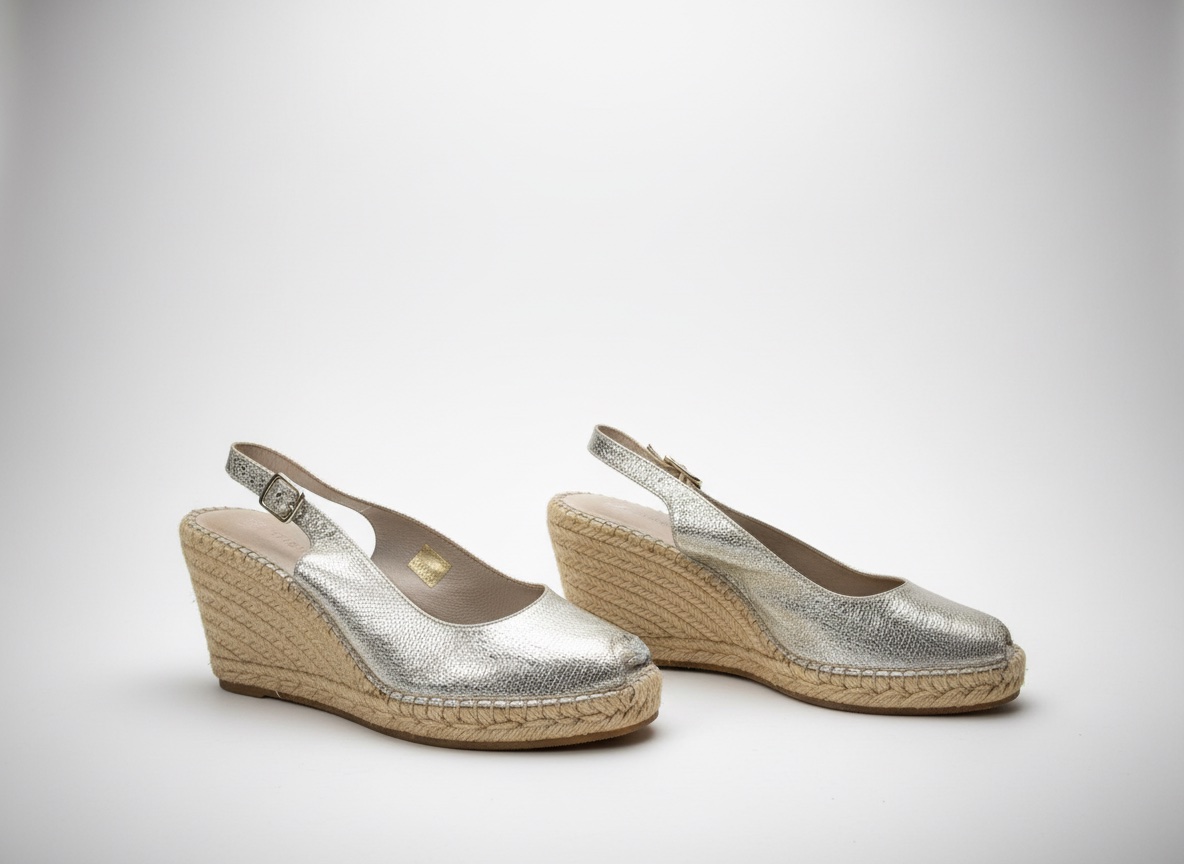✨ Élégantes espadrilles compensées en cuir 
